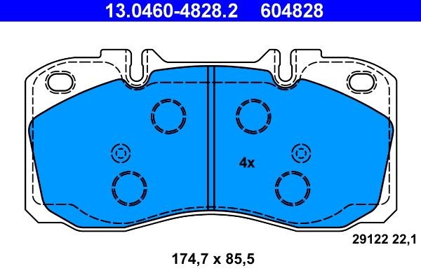 ATE Brake pad kit 13.0460-4828.2 for IVECO Daily