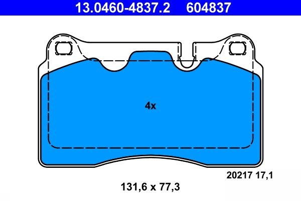 ATE Brake pad kit 13.0460-4837.2 for LAND ROVER RANGE ROVER