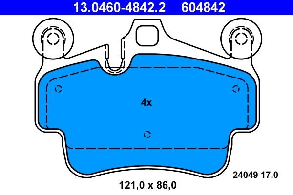 ATE Brake pad kit 13.0460-4842.2 for PORSCHE 911, BOXSTER, CAYMAN