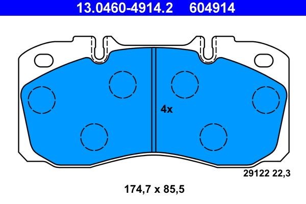 ATE Brake pad kit 13.0460-4914.2 for IVECO Daily