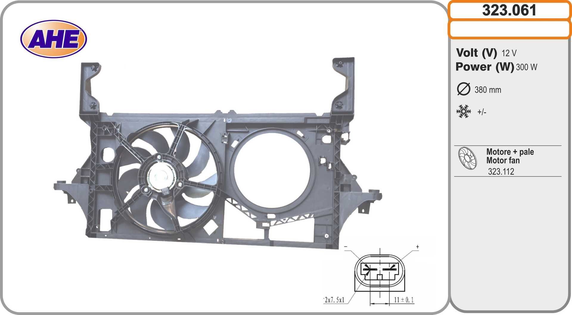 AHE 323.061 Cooling fan OPEL MOVANO 2003 in original quality