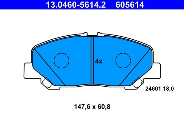 ATE Brake pad kit 13.0460-5614.2 for TOYOTA PREVIA / ESTIMA, ALPHARD