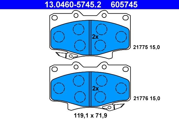 ATE Brake pad kit 13.0460-5745.2