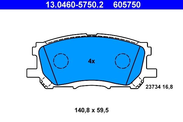 ATE Brake pad kit 13.0460-5750.2