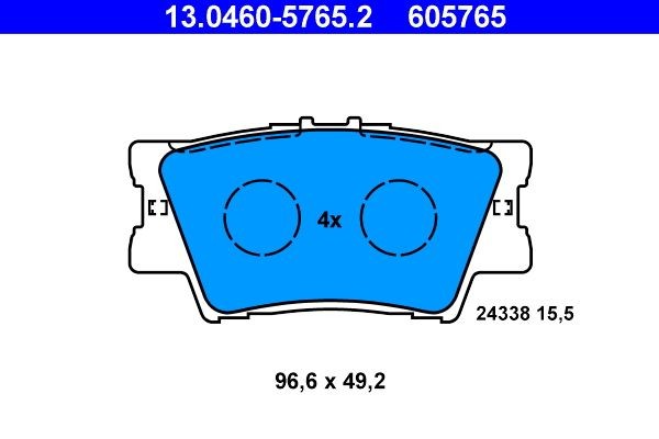 Brake pad set 13.0460-5765.2 from ATE