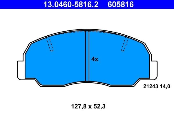 ATE Brake pad kit 13.0460-5816.2 for DAIHATSU SPORTRAK, FOURTRAK, WILDCAT / ROCKY