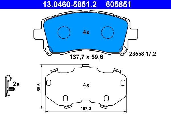 ATE Brake pad kit 13.0460-5851.2