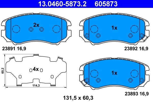 ATE Brake pad kit 13.0460-5873.2