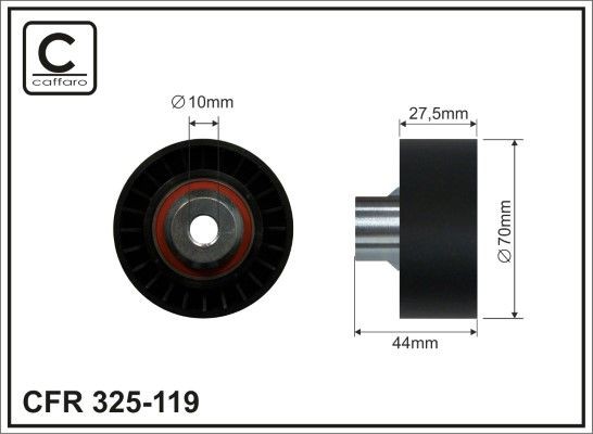 CAFFARO 325-119 Deflection / Guide Pulley, v-ribbed belt 16 13 840 180