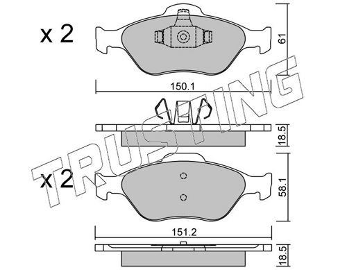 TRUSTING Disc pads rear and front FORD Fiesta Mk5 Saloon (JAS, JBS) new 325.0
