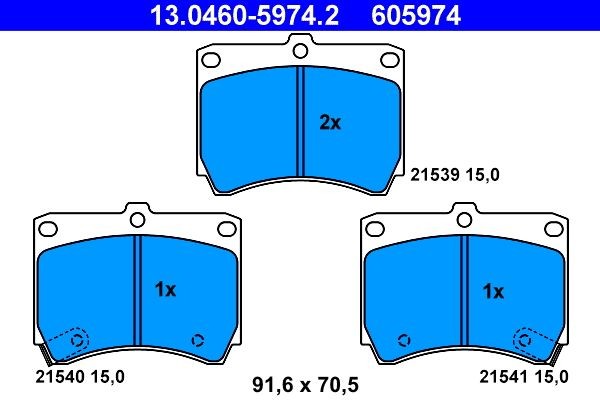 ATE Brake pad kit 13.0460-5974.2 for MAZDA 323, MX-3
