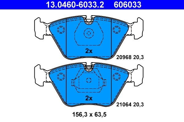 ATE 21064 Disc pads prepared for wear indicator, excl. wear warning contact