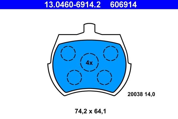 ATE Brake pad kit 13.0460-6914.2