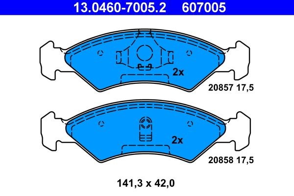 ATE Brake pad kit 13.0460-7005.2 for FORD FIESTA
