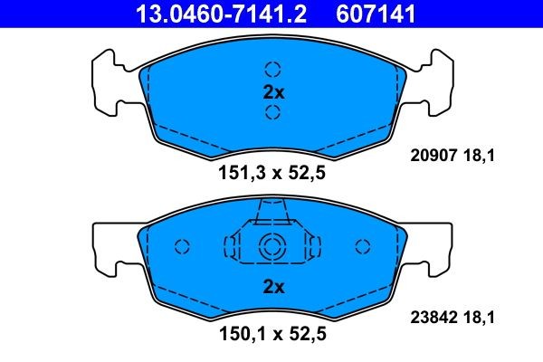 ATE Brake pad kit 13.0460-7141.2 for FIAT DOBLO