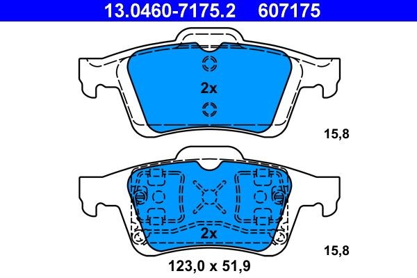 607175 ATE 13046071752 Brake pads Ford Focus Mk2 2.0 143 hp Petrol 2012 price