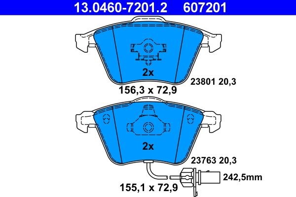 ATE Brake pad kit 13.0460-7201.2