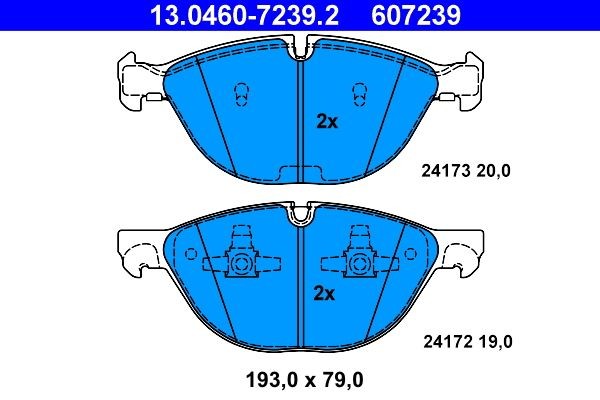ATE Brake pad kit 13.0460-7239.2 for BMW X5, X6