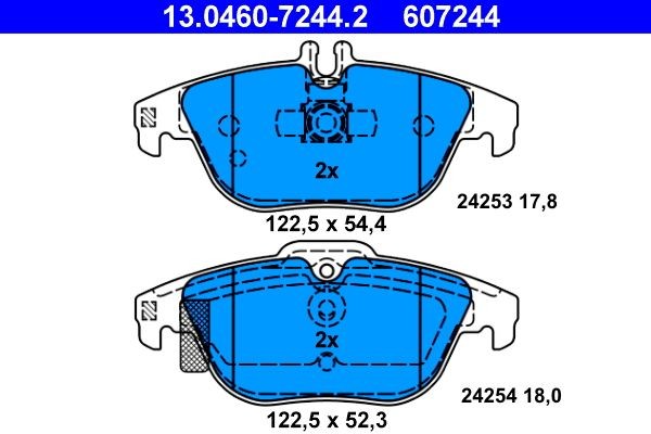 ATE Brake pad set, disc brake 607244 buy online