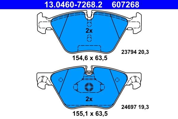 ATE Brake pad kit 13.0460-7268.2 for BMW 5 Series