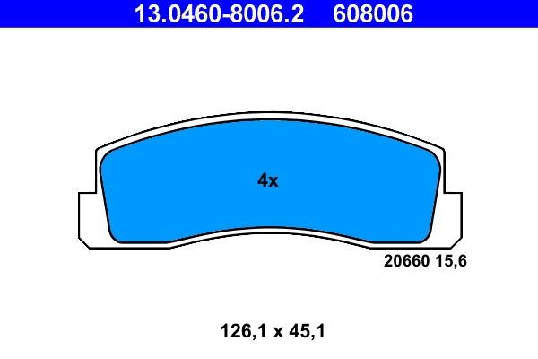 ATE Brake pad kit 13.0460-8006.2 for LADA NIVA