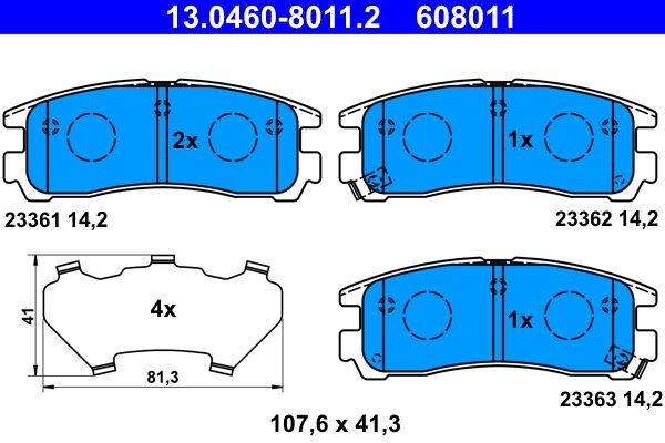 ATE Brake pad kit 13.0460-8011.2