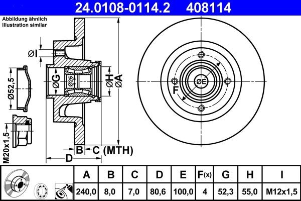 OEM-quality ATE 24.0108-0114.2 Brake rotor