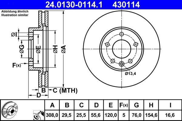 OEM-quality ATE 24.0130-0114.1 Brake rotor