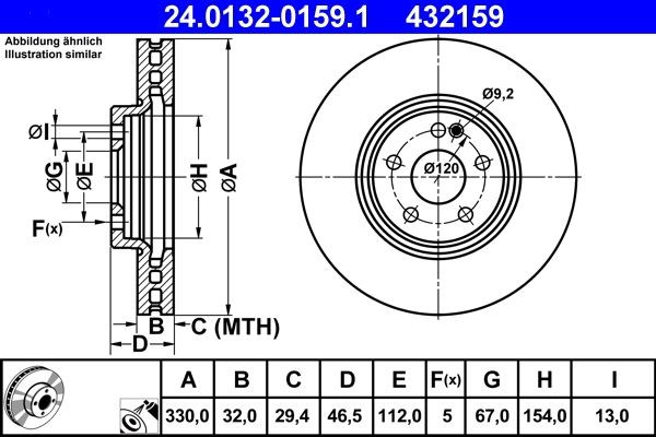 ATE Brake rotors 24.0132-0159.1