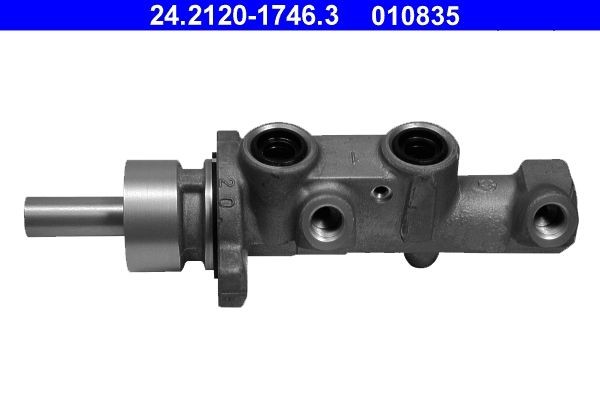 24.2120-1746.3 ATE Brake master cylinder FIAT Number of connectors: 2, Ø: 20,6 mm, M12x1