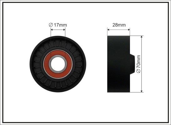 CAFFARO 339-00 Deflection / Guide Pulley, v-ribbed belt 16603-0R010