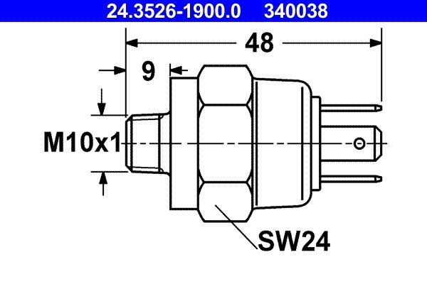340038 ATE 24.3526-1900.0 Brake Light Switch X820.410.056.020