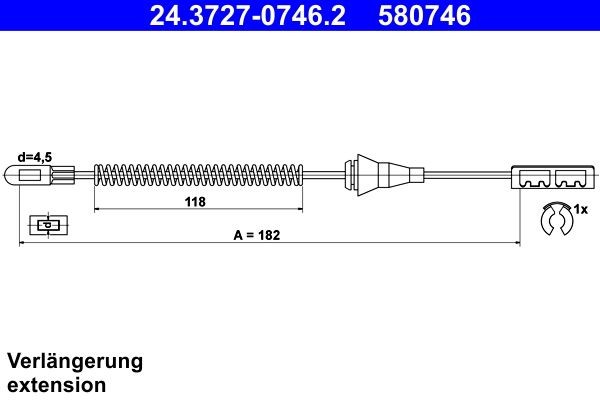 ATE 24.3727-0746.2 Hand brake cable OPEL experience and price