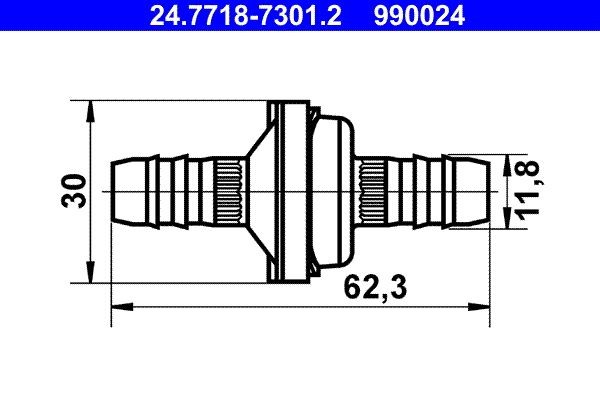 ATE 24.7718-7301.2 Brake servo HYUNDAI COUPE in original quality