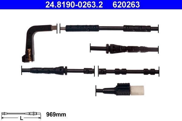 620263 ATE Length: 969mm Warning contact, brake pad wear 24.8190-0263.2 buy