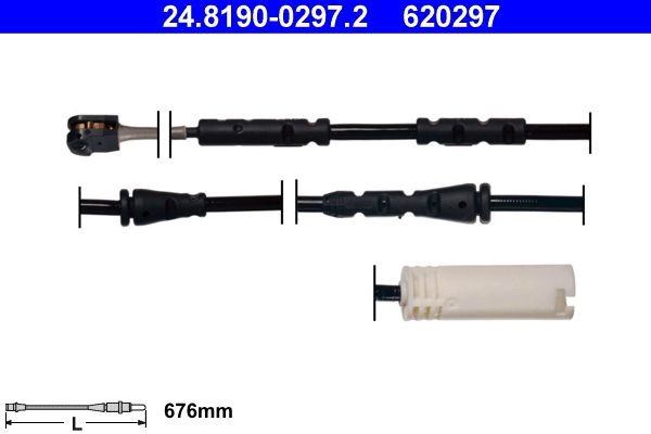 620297 ATE Length: 676mm Warning contact, brake pad wear 24.8190-0297.2 buy