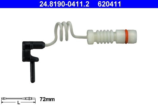 620411 ATE Length: 72mm Warning contact, brake pad wear 24.8190-0411.2 buy