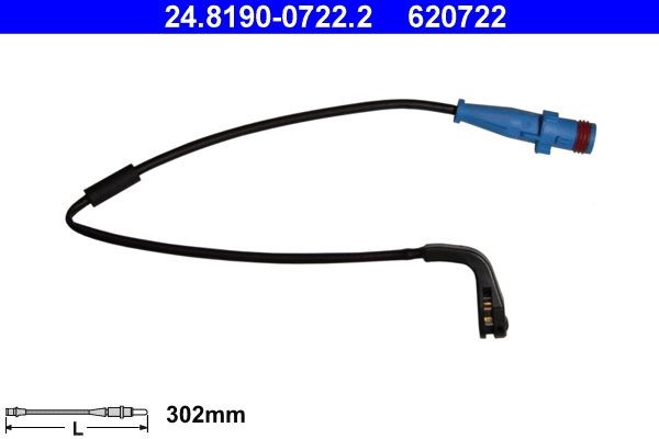 620722 ATE Length: 302mm Warning contact, brake pad wear 24.8190-0722.2 buy