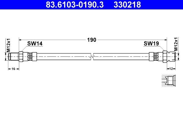 ATE 83.6103-0190.3 Bremsschlauch für MERCEDES-BENZ UNIMOG LKW in Original Qualität