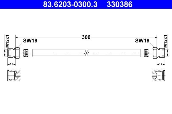 ATE 83.6203-0300.3 Bremsschlauch für MERCEDES-BENZ UNIMOG LKW in Original Qualität
