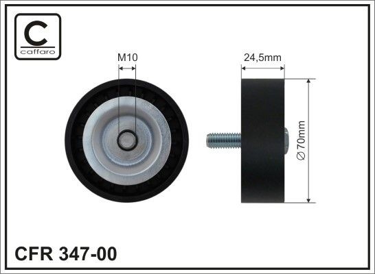 CAFFARO Ø: 70mm Deflection / Guide Pulley, v-ribbed belt 347-00 buy