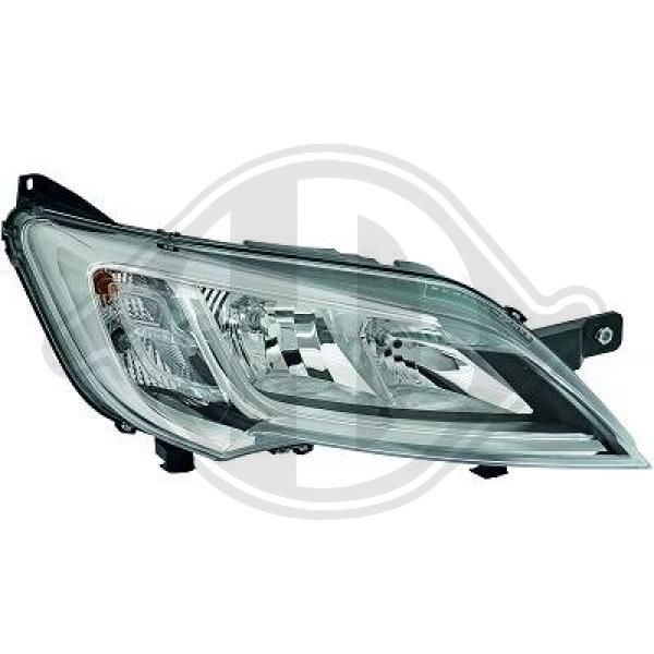 DIEDERICHS 3484980 Headlight Right, H7/H7, chrome, with motor for headlamp levelling