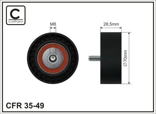 CAFFARO Ø: 70mm, Width: 29mm Tensioner pulley, v-ribbed belt 35-49 buy
