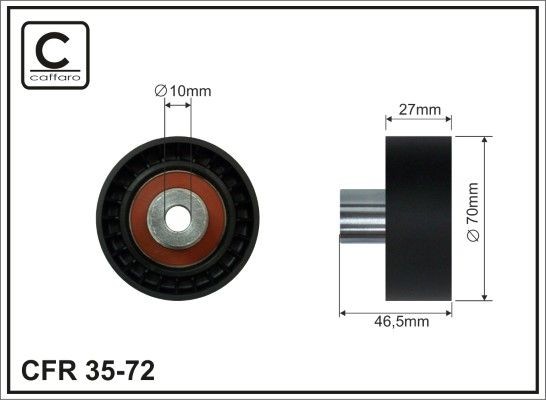 CAFFARO Ø: 70mm Deflection / Guide Pulley, v-ribbed belt 35-72 buy
