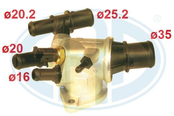 ERA Opening Temperature: 88°C, with seal, with sensor, Metal, with housing Thermostat, coolant 350020 buy