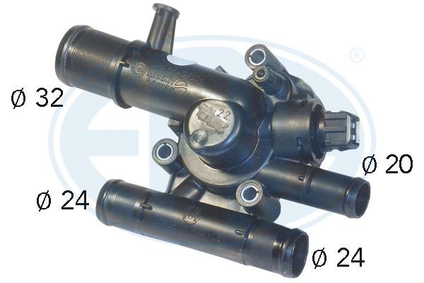 ERA 350130 Engine thermostat Opening Temperature: 89°C, with seal, with sensor, PA 66 GF 30, Plastic, with housing