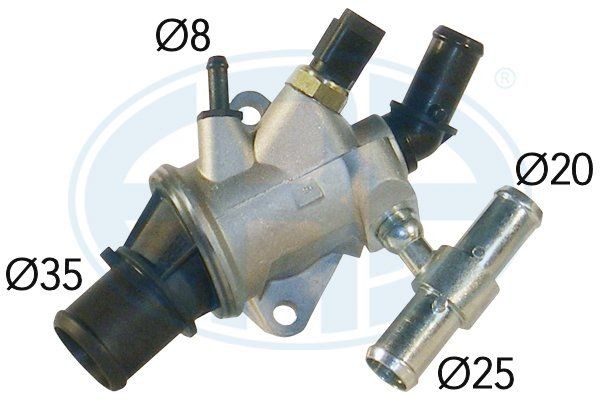 ERA 350151 Engine thermostat Opening Temperature: 88°C, with seal, with sensor, Metal, with housing