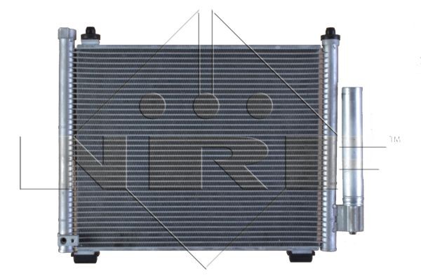 350216 NRF AC condenser SUZUKI with dryer, with seal ring, EASY FIT, 15,5mm, 10,1mm, Aluminium, 375mm