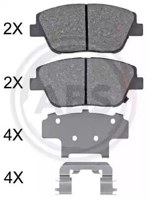 A.B.S. 35033 Brake pad set with acoustic wear warning