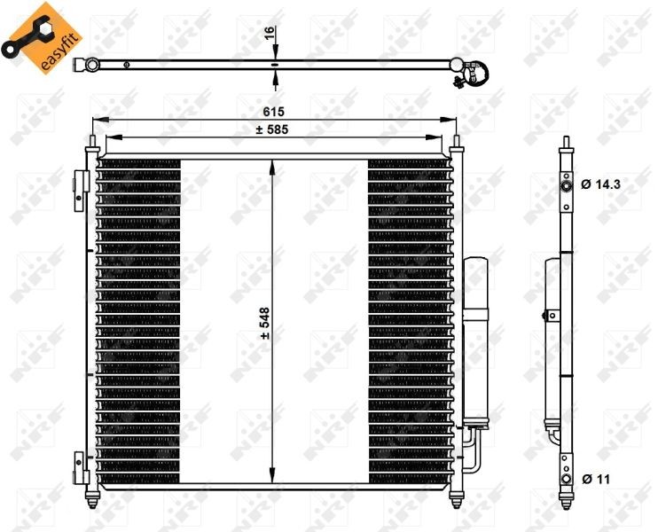 Land Rover Air conditioning condenser NRF 350336 at a good price